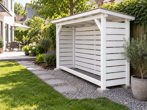 1 × 2 m pieni puinen polttopuuvaja yksilappeisella katolla - garden gazebo pergola