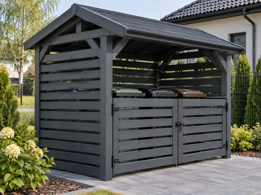 1,5 × 3 m puinen jätekatos pienillä etuporteilla - garden gazebo pergola