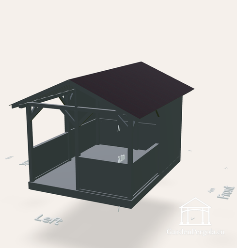 Puutarhapaviljonki 3x4 kaksinkertainen kaltevuus